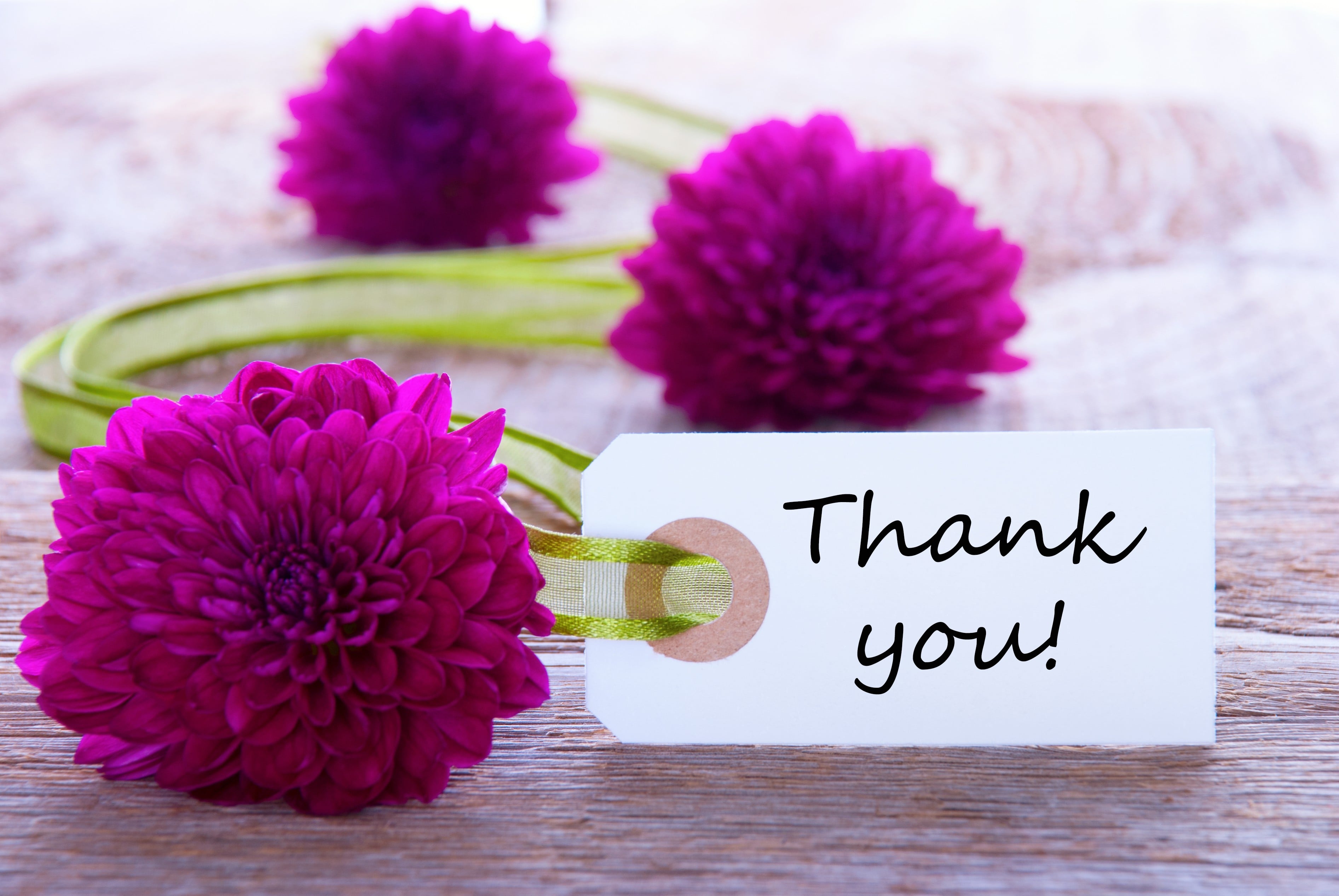 Flowers With Thank You Note